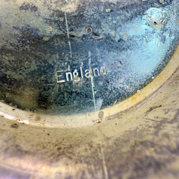 Vintage English Silverplate & Glass Heart Basket | Footed Handle Dish | England - Picture 14 of 16